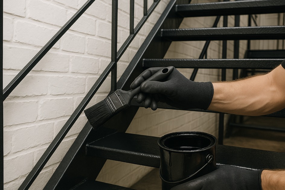 zabezpieczenie schodów zewnętrznych stalowych przed rdzą