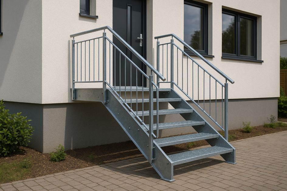 producent zewnętrznych schodów stalowych prostych