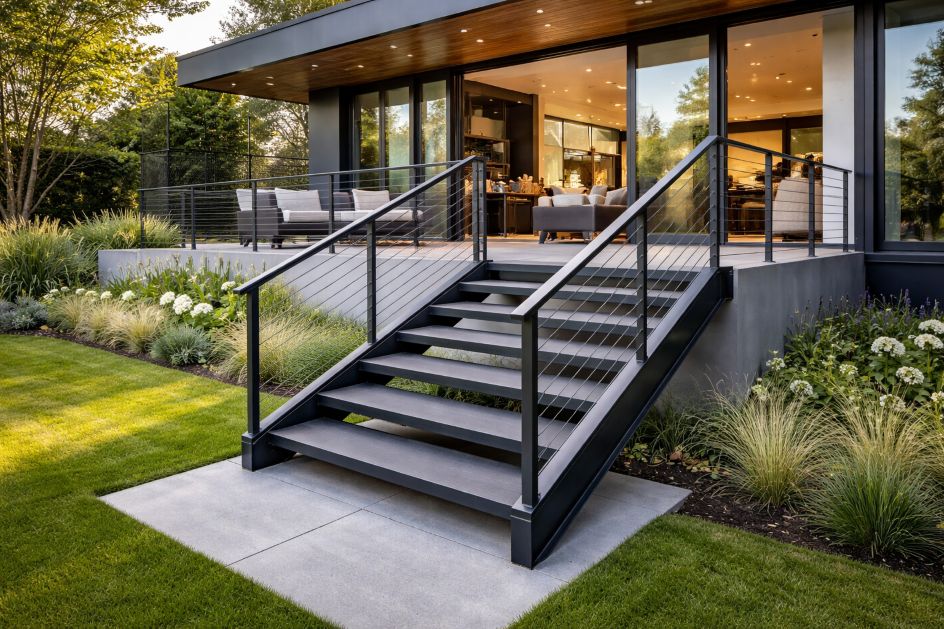 schody do ogrodu i na taras